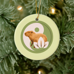 Zen Capybara Yin Yang Vreedzame Natuur Keramisch Ornament