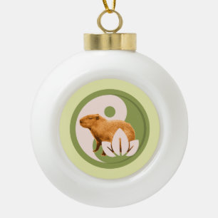 Zen Capybara Yin Yang Vreedzame Natuur Keramische Bal Ornament