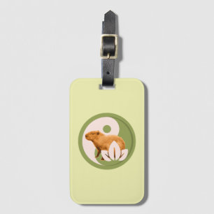 Zen Capybara Yin Yang Vreedzame Natuur Kunst Bagagelabel