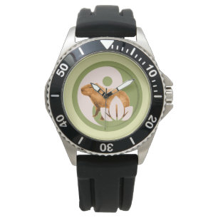 Zen Capybara Yin Yang Vreedzame Natuur Kunst Horloge