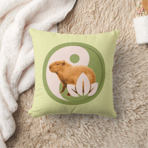 Zen Capybara Yin Yang Vreedzame Natuur Kussen