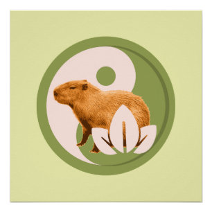 Zen Capybara Yin Yang Vreedzame Natuur Perfect Poster