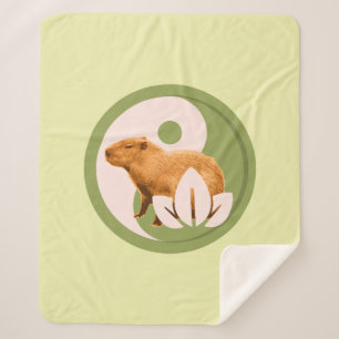 Zen Capybara Yin Yang Vreedzame Natuur Sherpa Deken