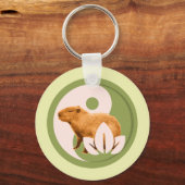 Zen Capybara Yin Yang Vreedzame Natuur Sleutelhanger (Voorkant)