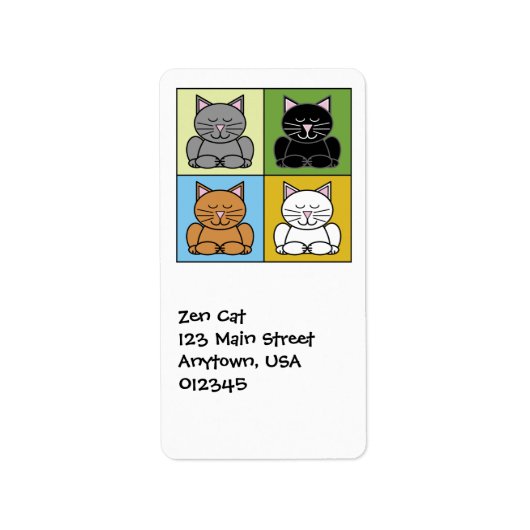 Zen Cat-adreslabel Etiket (Voorkant)