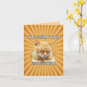 Zen Cat - J'Étais Grumpy Une Fois La Carte De Voeu (Fleur jaune)