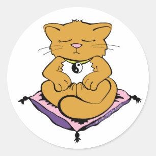 Zen Cat Ronde Sticker