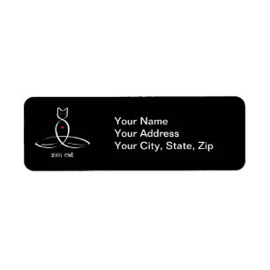 Zen Cat - Sanskrietstijltekst. Etiket