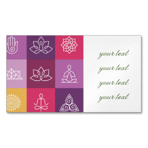 zen,chakra,yoga,peace,ohm,tranquilty,lotus,meditat visitekaartje magneet