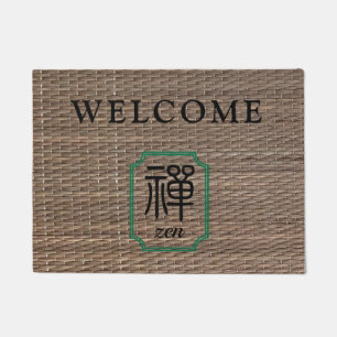 Zen Chinese kalligrafie op tatami gepersonaliseerd Deurmat