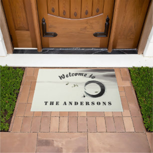 Zen Circle Enso Koi Borstel Aangepast welkom schil Deurmat