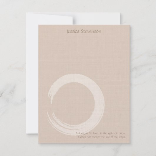 Zen Circle Flat Note Card (tan) Notitiekaartje (Voorkant)