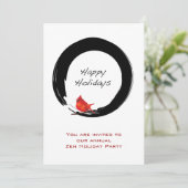 Zen Circle with Christmas Cardinal Kaart (Staand voorkant)