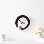 Zen Circle with Christmas Cardinal Ronde Klok (Huis)