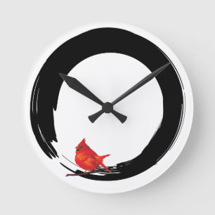 Zen-cirkel met Kerstkardinaal Ronde Klok