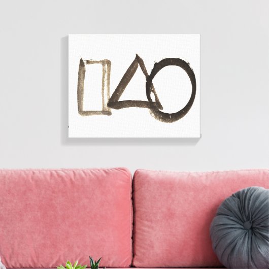 Zen Classics - Gibon Sengai - Cirkel, Driehoek, Canvas Afdruk (Insitu (Woonkamer))