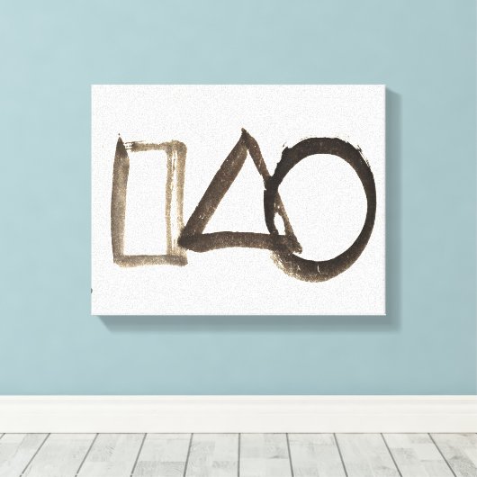 Zen Classics - Gibon Sengai - Cirkel, Driehoek, Canvas Afdruk (Insitu (Houten vloer))