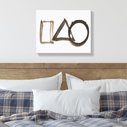 Zen Classics - Gibon Sengai - Cirkel, Driehoek, Canvas Afdruk (Insitu (Slaapkamer))