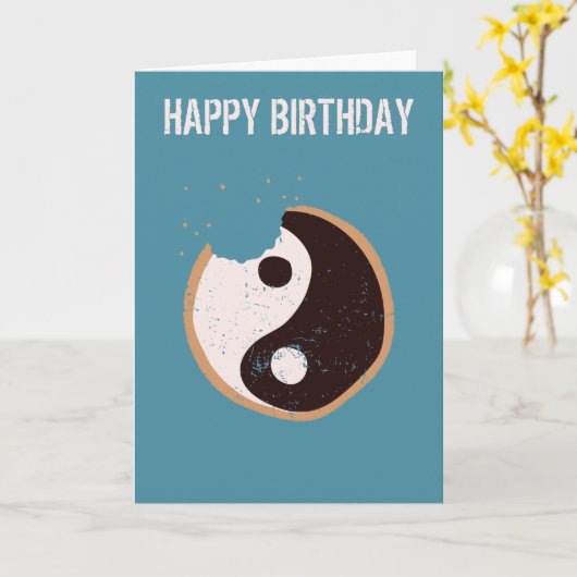 Zen Cookie Yin and Yang Birthday Kaart (Gele Bloem)
