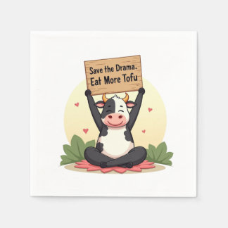 Zen Cow Protest – Save de Drama, Eet Meer Tofu Servet