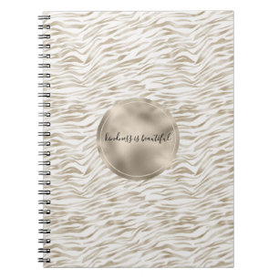 Zen Cream White Coca Brown Zebra Print Notitieboek