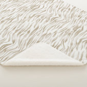Zen Cream White Coca Brown Zebra Print Sherpa Deken (3/4)