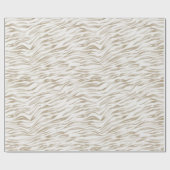 Zen Cream White Cocoa Brown Zebra Print Cadeaupapier (Vlak)