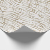 Zen Cream White Cocoa Brown Zebra Print Cadeaupapier (Hoek)