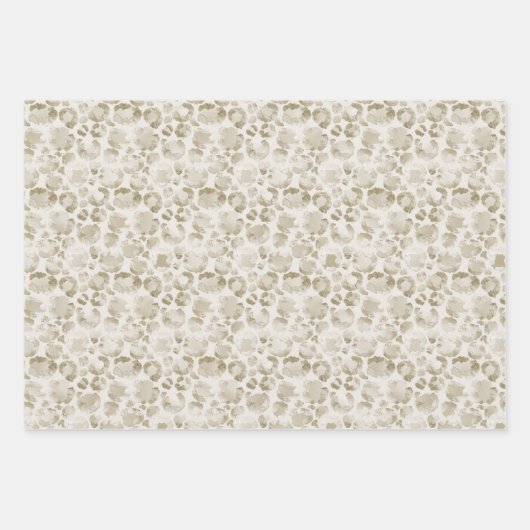 Zen Cream White Cocoa Brown Zebra Print Inpakpapier Vel (Voorkant 3)