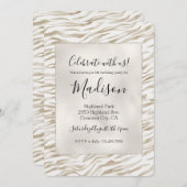 Zen Cream White Cocoa Brown Zebra Print Kaart (Voorkant / Achterkant)