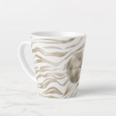 Zen Cream White Cocoa Brown Zebra Print Latte Mok (Linkerhoek)
