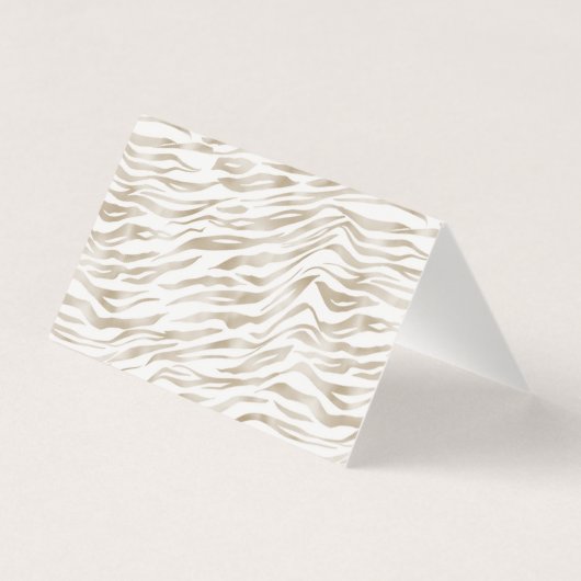 Zen Cream White Zebra Print Dank u Kaart (Achterkant)