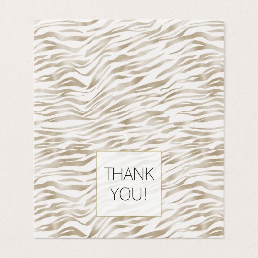 Zen Cream White Zebra Print Dank u Kaart (Buitenkant ongevouwen)