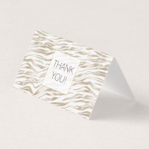 Zen Cream White Zebra Print Dank u Kaart