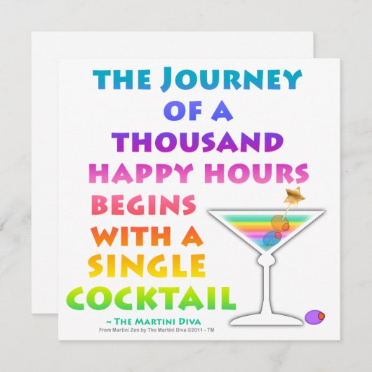 ZEN de MARTINI - invitation d'heure heureuse (Devant / Derrière)