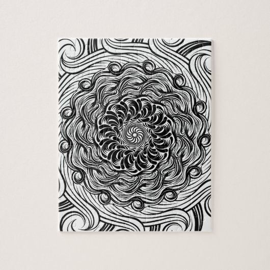 Zen Doodle optische illusie zwart-wit Legpuzzel (Verticaal)