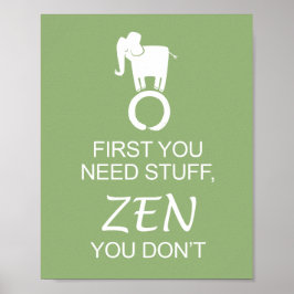 Zen Elephant Enso Poster