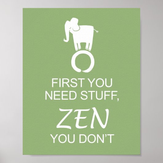 Zen Elephant Enso Poster (Voorkant)