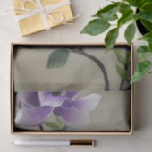 Zen Embroidery paarse magnolia flower Tissuepapier (Geschenk)