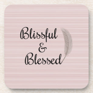 Zen-engel veren witte roze strepen onderzetters