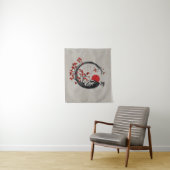 Zen Enso Circle en Sakura Branches Wandkleed (In situ)