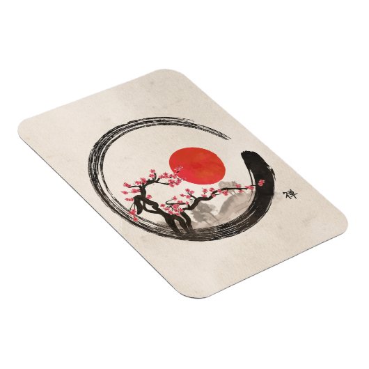 Zen Enso Circle en Sakura Tree Magneet (Rechterzijde)