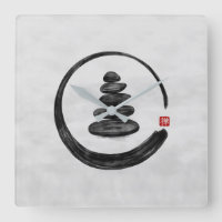 Zen Enso Circle en Zen stenen - Waterverf