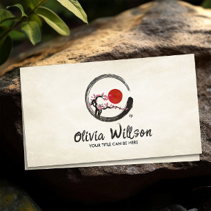 Zen Enso Circle Sakura Tree sun Visitekaartje