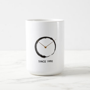 Zen Enso Cirkel - Minimalistisch Geborduurd Wabi-S Koffiemok