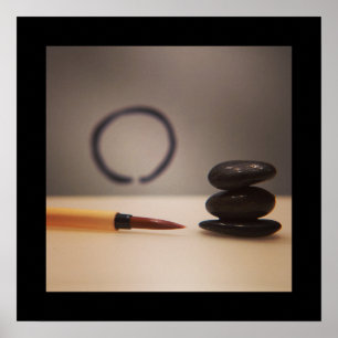 Zen Enso en Calligraphy Brush Poster