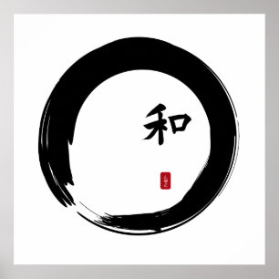 Zen Enso met Harmony-symbool Poster