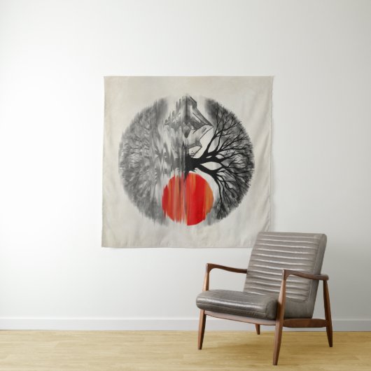 Zen Enso Sunset Wandkleed (In Situ (horizontaal))