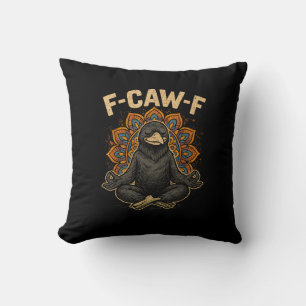 Zen F-Caw-F Kraai Yoga Raven F-Caw-F Zen Grappig M Kussen
