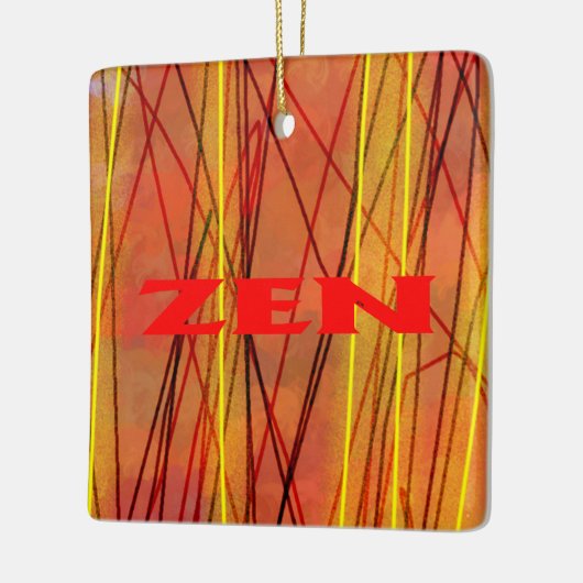 Zen fil rouge carré ornement céramique (Gauche)